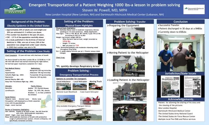 emergent transportation of a patient weighing 1000 lbs a lesson in problem solving