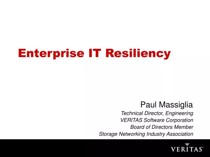 enterprise it resiliency