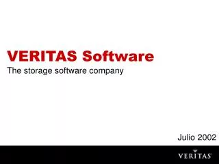 VERITAS Software The storage software company
