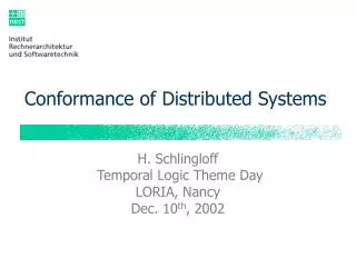 Conformance of Distributed Systems