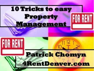 10 Tricks to easy Property Management