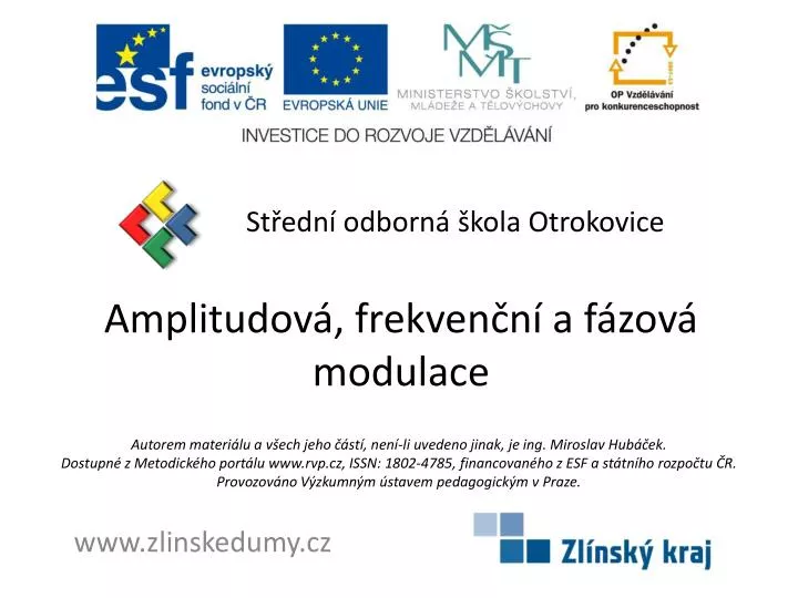 amplitudov frekven n a f zov modulace