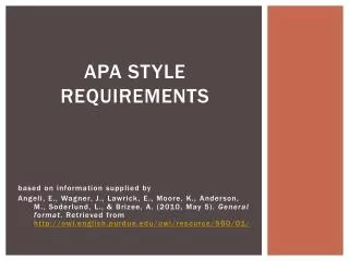 APA style requirements