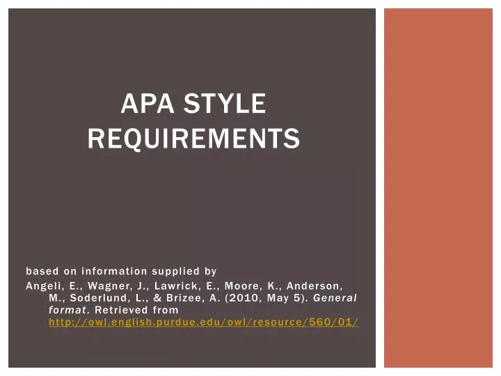 apa style requirements