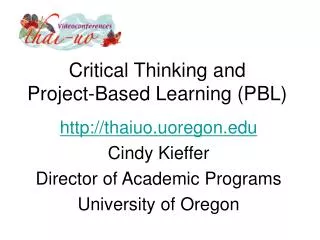 Critical Thinking and Project-Based Learning (PBL)