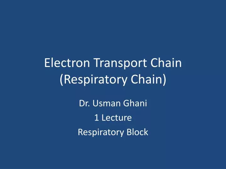 electron transport chain respiratory chain