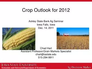 Crop Outlook for 2012