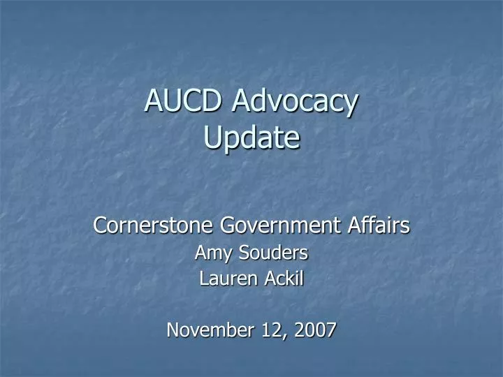 aucd advocacy update