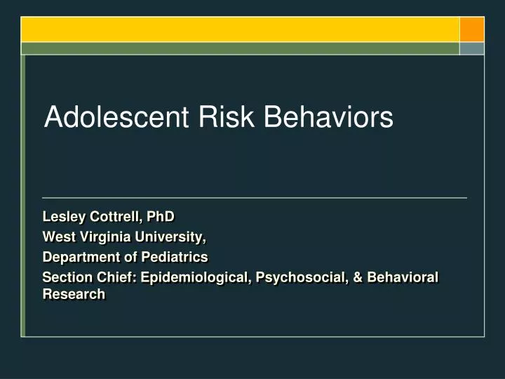 adolescent risk behaviors