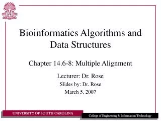 Bioinformatics Algorithms and Data Structures