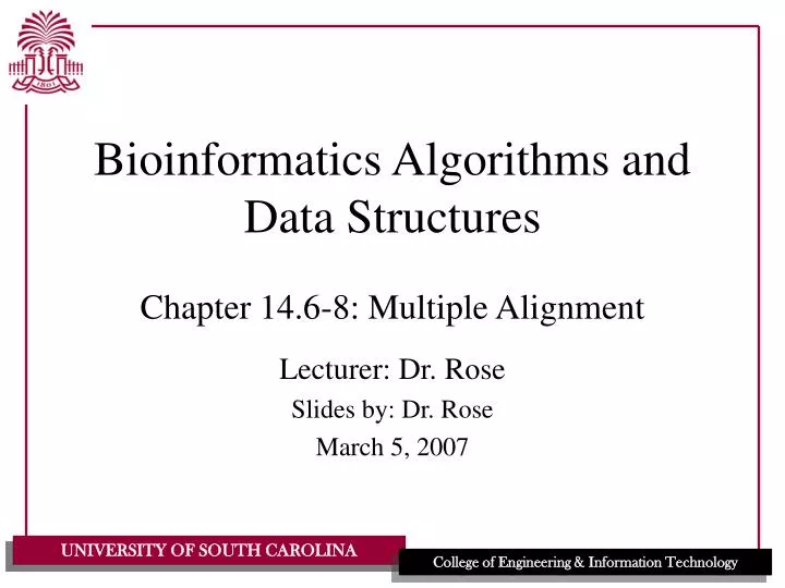 bioinformatics algorithms and data structures