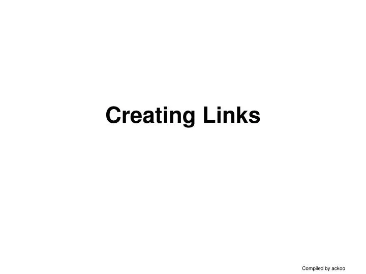 creating links