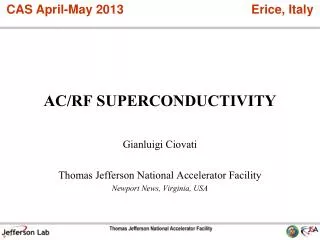 AC/RF SUPERCONDUCTIVITY
