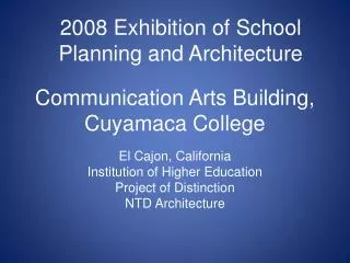 Communication Arts Building, Cuyamaca College