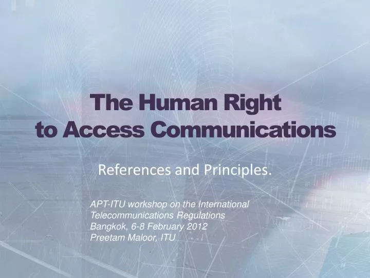 the human right to access communications