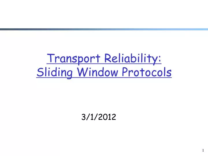 transport reliability sliding window protocols