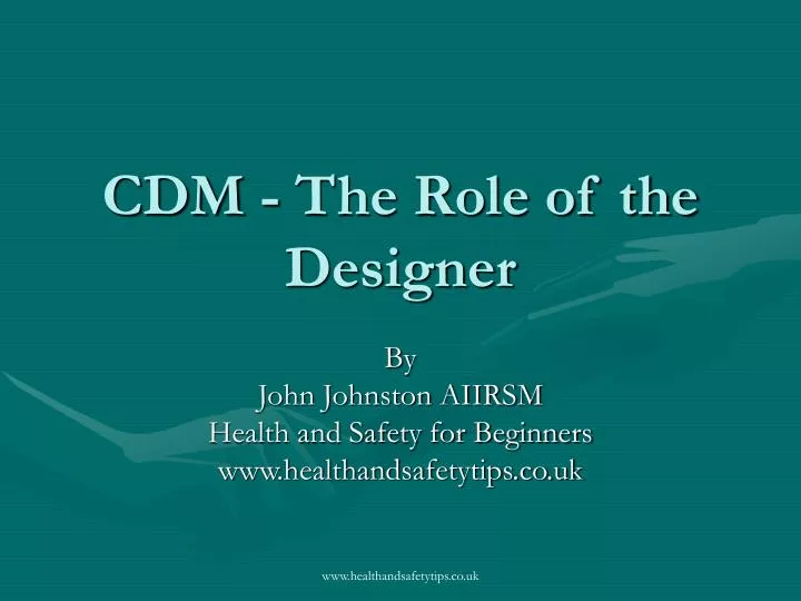 cdm the role of the designer