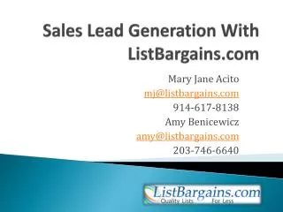 Sales Lead Generation With ListBargains