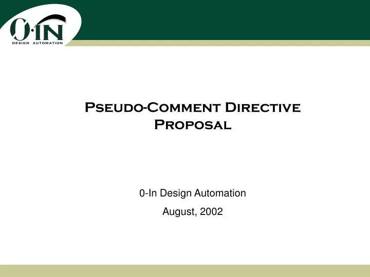 pseudo comment directive proposal