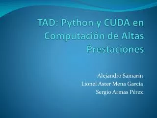 tad python y cuda en computaci n de altas prestaciones