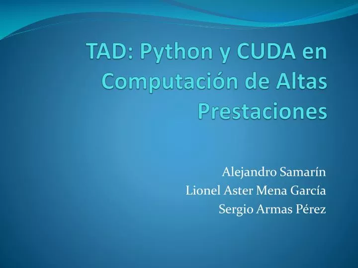 tad python y cuda en computaci n de altas prestaciones