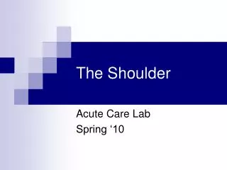 The Shoulder