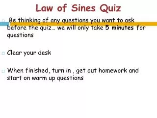 Law of Sines Quiz