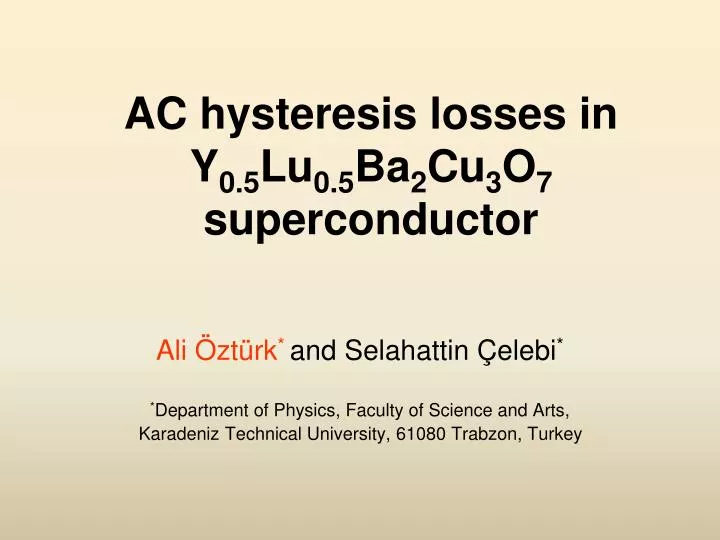 ac hysteresis losses in y 0 5 lu 0 5 ba 2 cu 3 o 7 superconductor