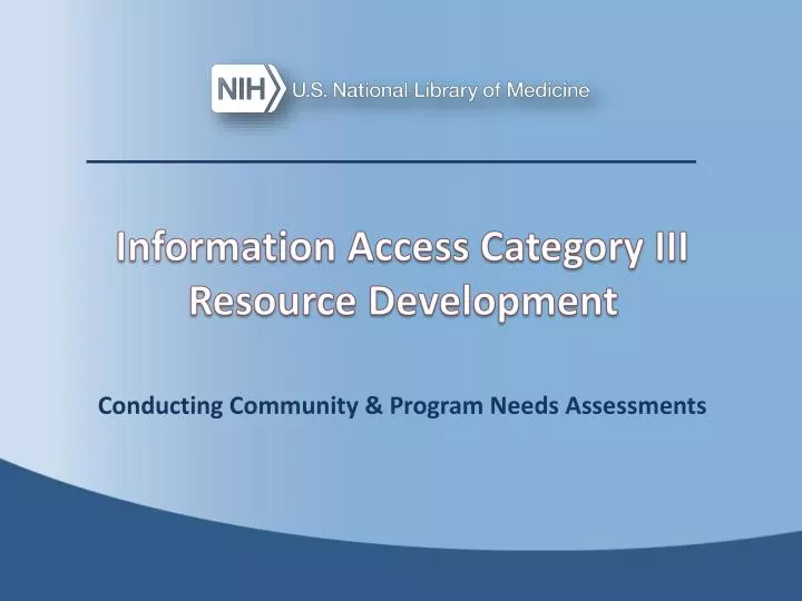 information access category iii resource development