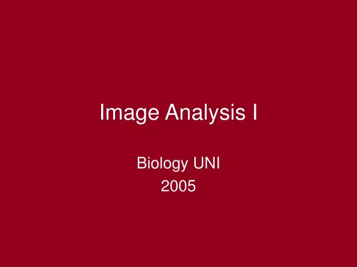 image analysis i