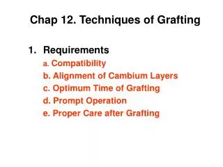 Chap 12. Techniques of Grafting