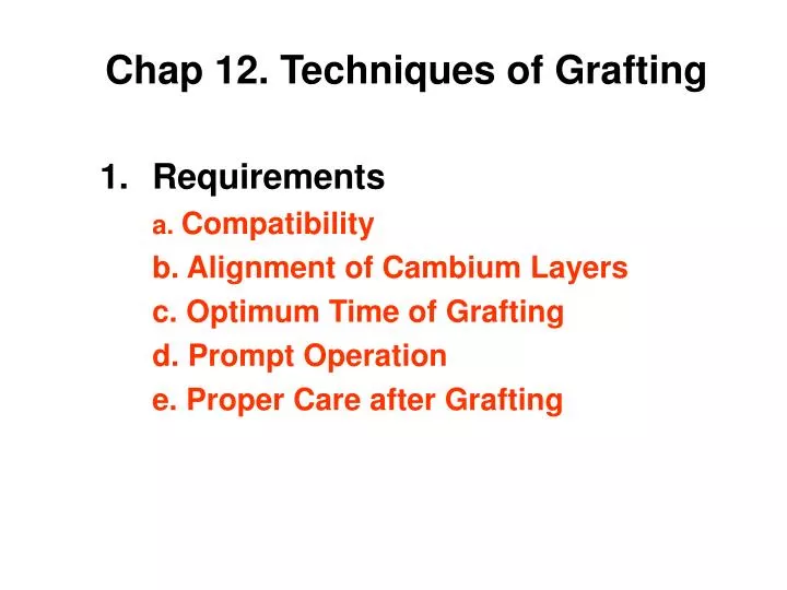 chap 12 techniques of grafting