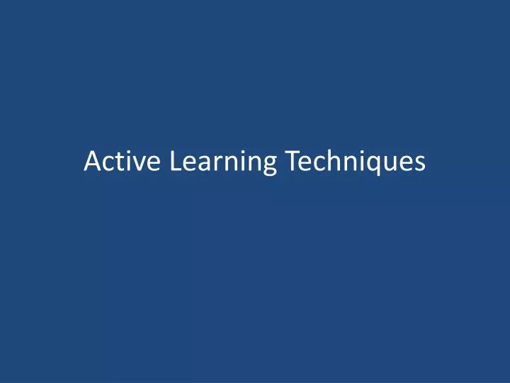active learning techniques