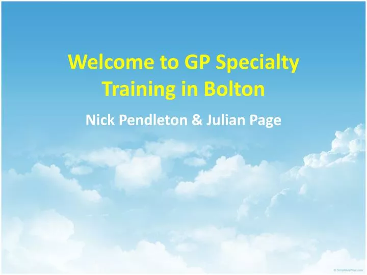 welcome to gp specialty training in bolton