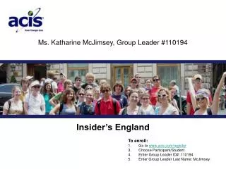 Ms. Katharine McJimsey, Group Leader #110194