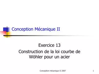 conception m canique ii