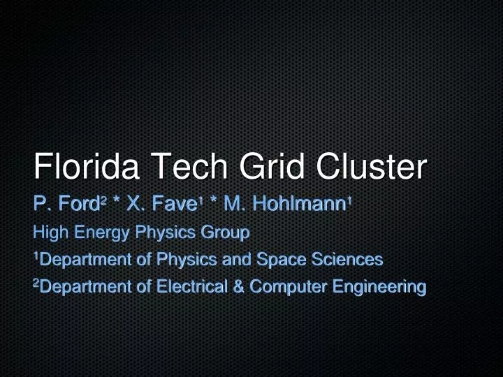 florida tech grid cluster