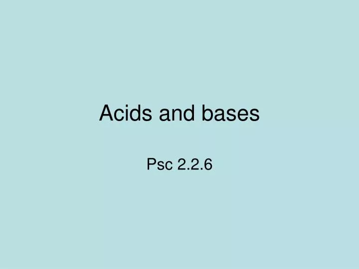 acids and bases