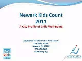 Newark Kids Count 2011