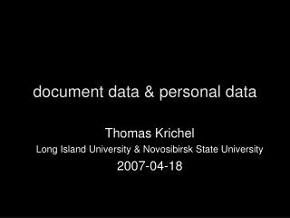 document data &amp; personal data