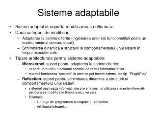 sisteme adaptabile