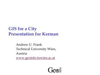 GIS for a City Presentation for Kerman