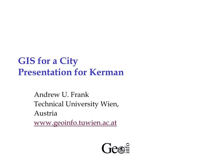 gis for a city presentation for kerman