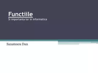 functiile si importanta lor in informatica