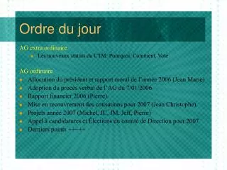 ordre du jour