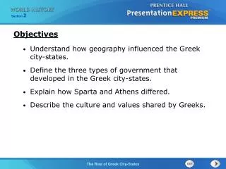 Understand how geography influenced the Greek city-states.