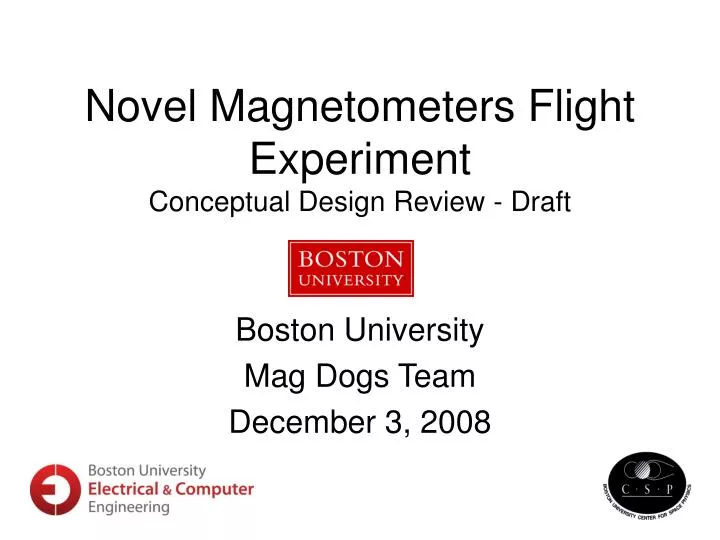 novel magnetometers flight experiment conceptual design review draft