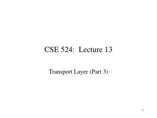 CSE 524: Lecture 13