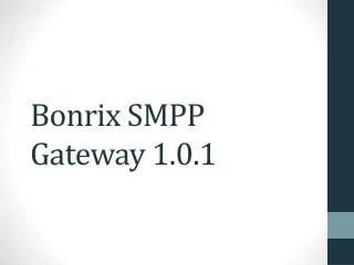 Bonrix SMPP Gateway 1.0.1