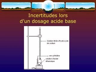 incertitudes lors d un dosage acide base